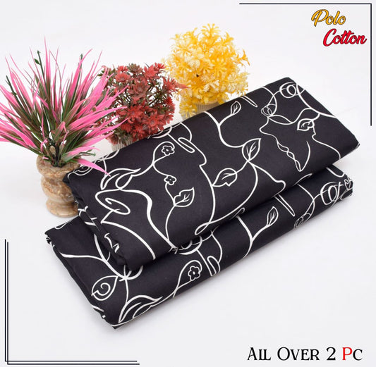 All over 2pc polo cotton unsititched