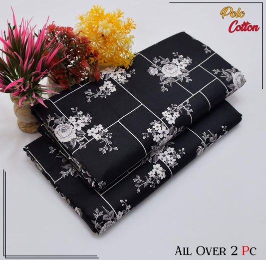 All over 2pc polo cotton unsititched